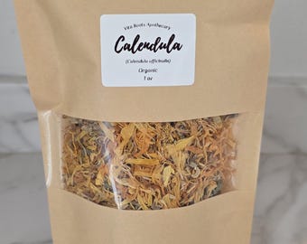 Organic Calendula Flower, Dried Herbs: Bulk Herbs, Loose Leaf Tea, Herbal Apothecary