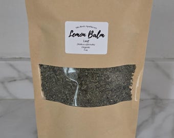 Organic Lemon Balm Herb for Tea, Dried Herbs, Apothecary Herbs