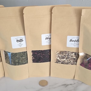 Organic Apothecary Kit, 20 Loose Leaf Herbs, Herbalist Starter (Optional Mortar & Pestle) image 7