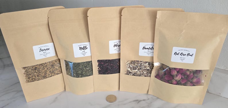 Organic Apothecary Kit, 20 Loose Leaf Herbs, Herbalist Starter (Optional Mortar & Pestle) image 7