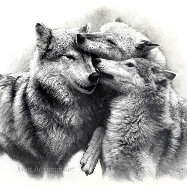 Wolf Art Original - Etsy