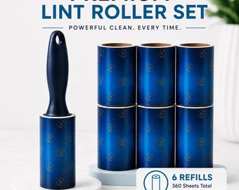 Extra Sticky Lint Roller: 360 Sheets, Pet Hair Remover + 6 Refills