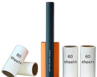 Lint Roller with Protective Lid – 4 Refills (240 Sheets)