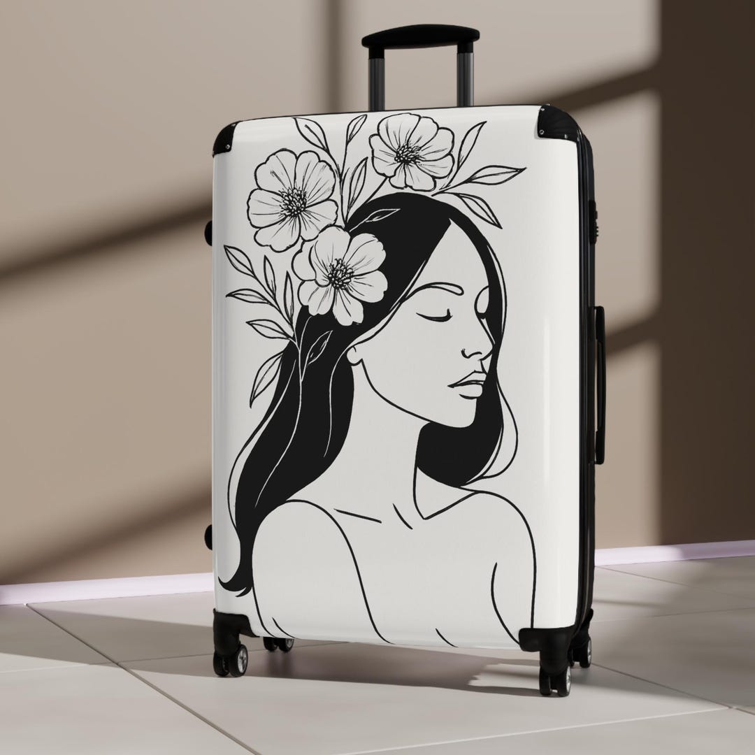 Floral Print Suitcase: Chic Women's Carry-on Luggage - Etsy