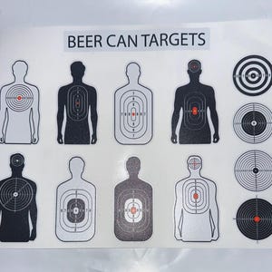 3 sheets of BB Gun Pellet Gun Pop Can Target Decal Stickers Beer Can Shooting Targets
