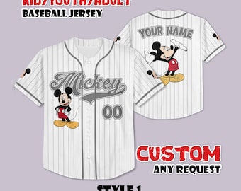 Koszulka baseballowa Myszki Miki na zamówienie, strój Disneyland