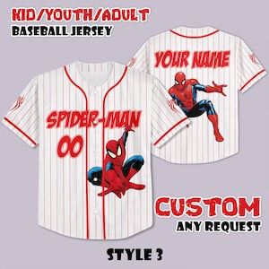 Custom Spider-Man Baseball Jersey, Personalized Fan Gift