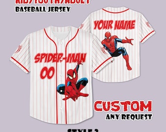 Custom Spider-Man Baseball Jersey, Personalized Fan Gift