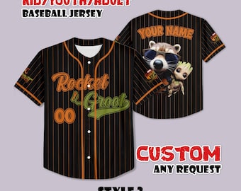 Maglia da baseball personalizzata Rocket & Groot, Guardiani della Galassia