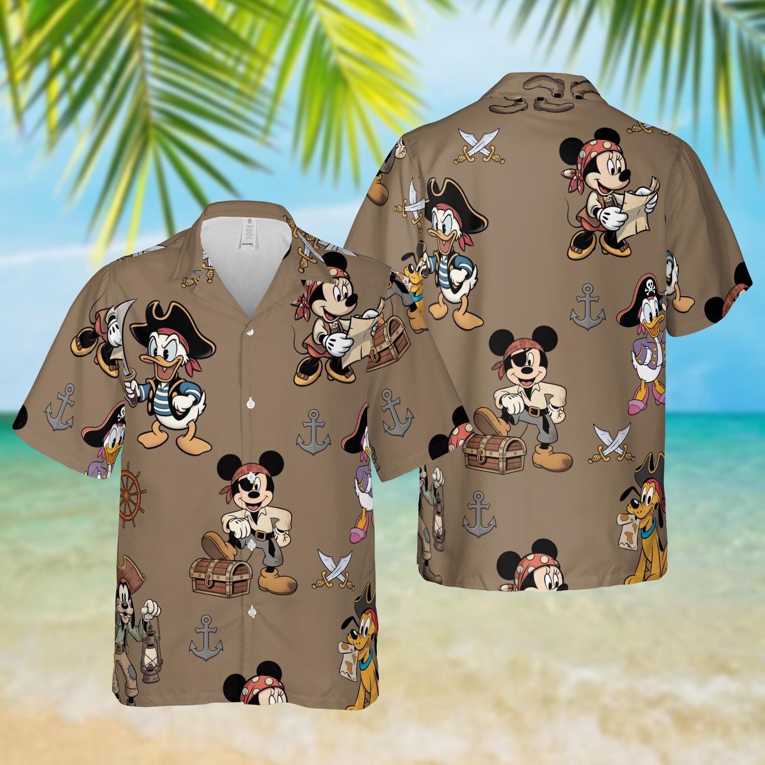 Discover Mickey And Friends Pirate Hawaiian Shirt Disney Cruise Caribbean Vacation Shirt, Pirates Of Caribbean Shirt, Family Vacation Outfit