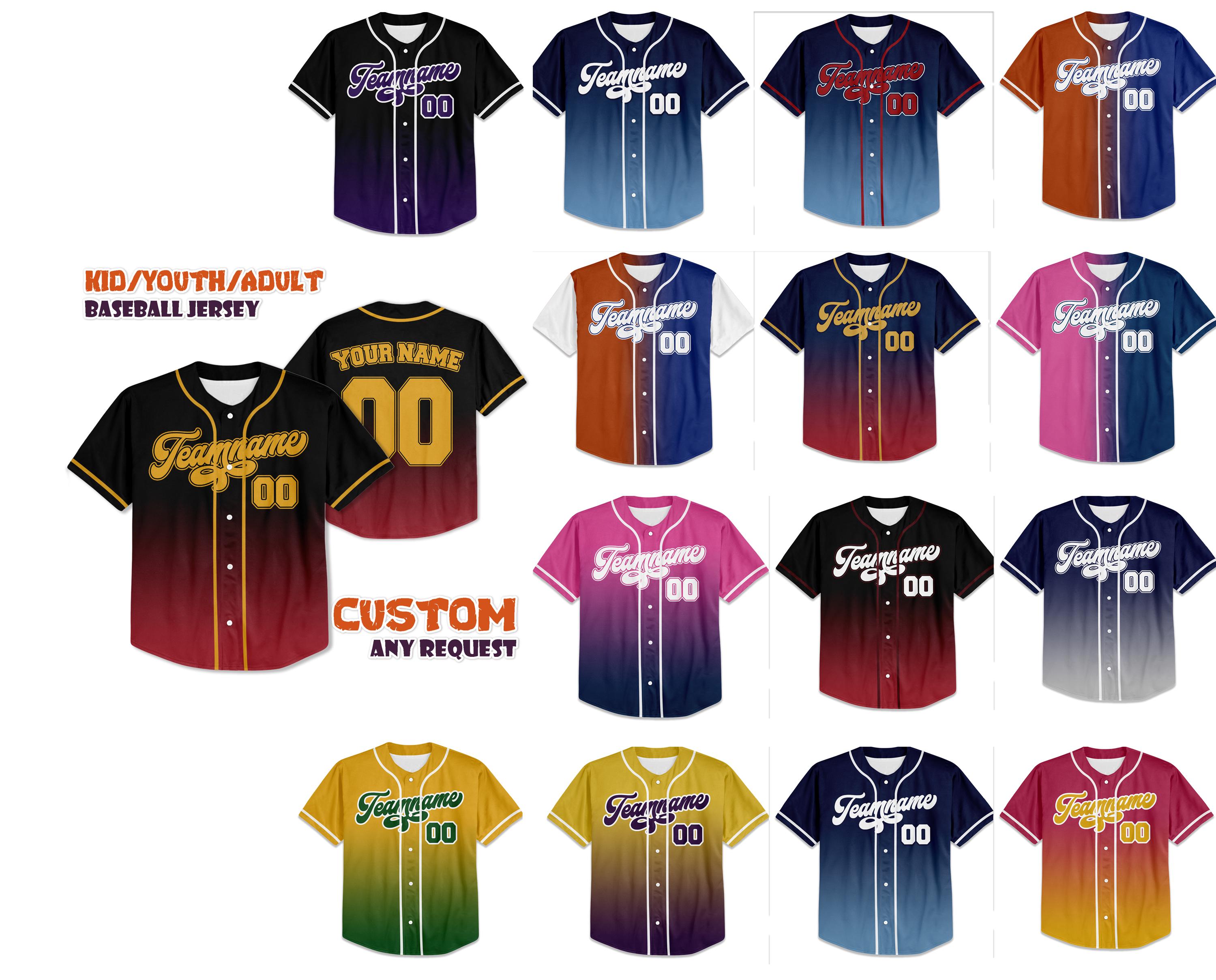 Discover Personalized Name Team,Custom Stripe Line Color Baseball Jersey For Baseball Fans,Custom Number Baseball Team Couple Jersey