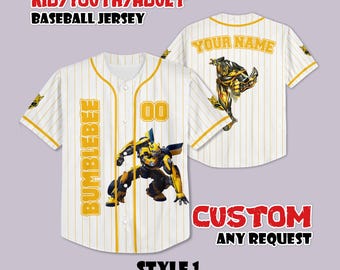 Maillot de baseball personnalisé Bumblebee, chemise personnalisée Transformers
