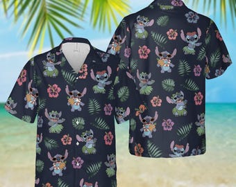 Hawaiiaans shirt met bloemenpatroon, shirt met tropische steekknopen, Disney zomervakantiecadeau