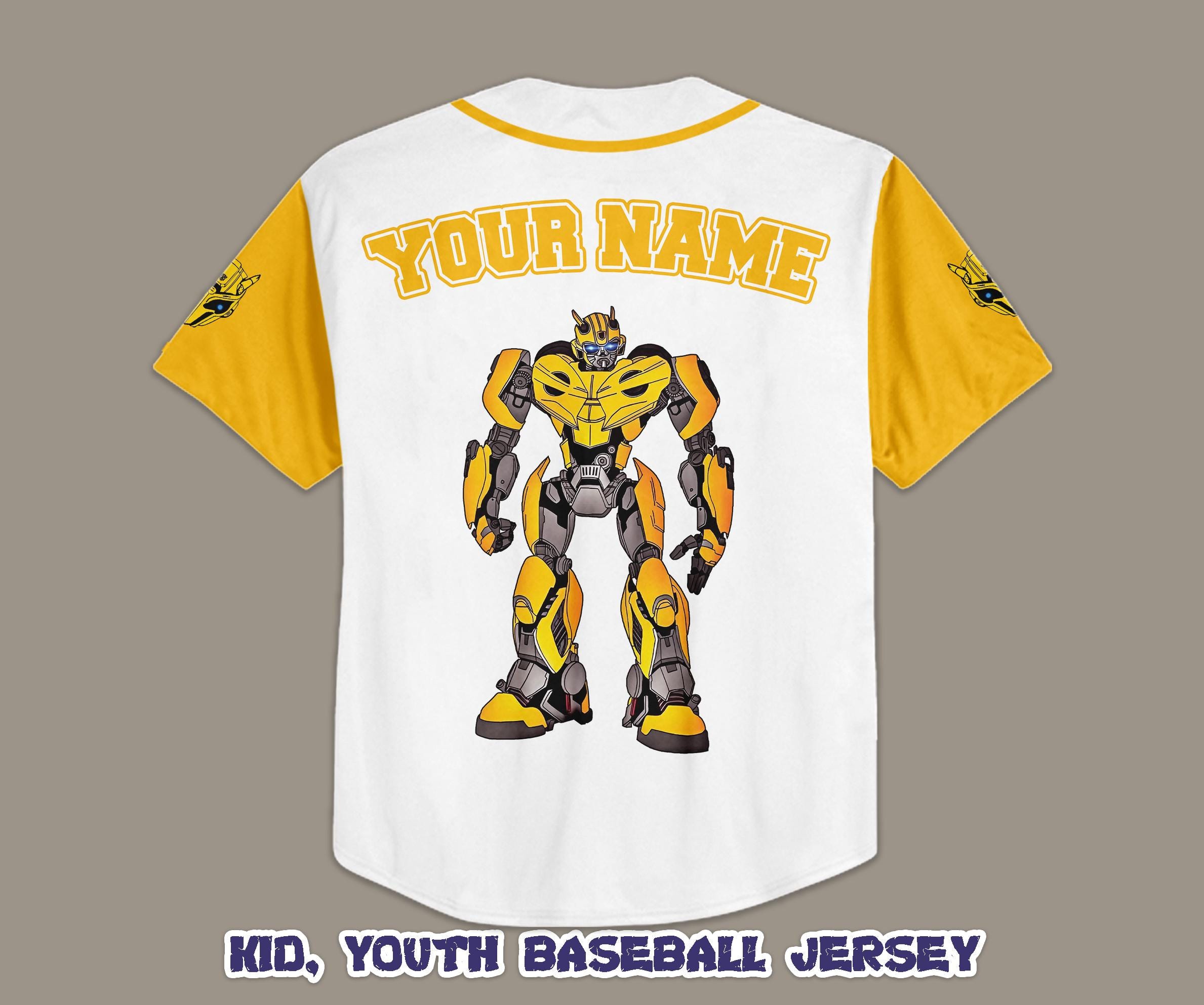 Custom Bumblebee Baseball Jersey, Transformers Robot Shirt - Etsy