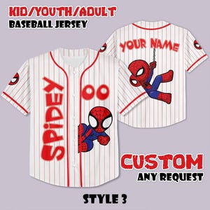 Custom Spidey And His Amazing Friends Cute Baseball Jersey, Disney Baseball Jersey, Spider Verse Baseball Jersey Team, Superhero Shirt