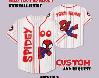 Spidey and Friends Custom Baseball Jersey Disney Superhero Shirt Personalized Name Number Gift Kids