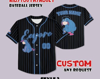 Camiseta de béisbol personalizada de Eeyore: Camiseta de Winnie the Pooh de Disneyland