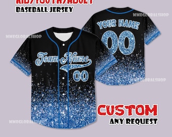 Benutzerdefinierte Pailletten Bling Baseball Jersey, personalisiertes Team Jersey