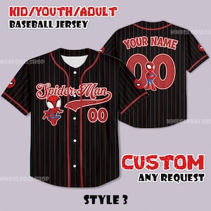 Personalisiertes Spider-Man Baseball Jersey, personalisiertes Superhelden-Shirt
