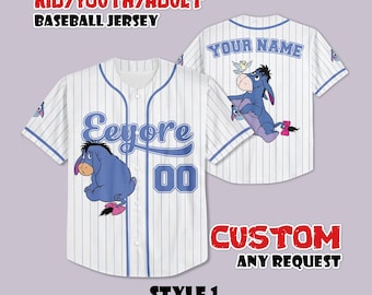 Camiseta de béisbol personalizada de Eeyore, camiseta personalizada de Disney