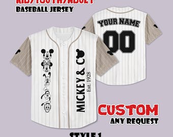 Custom Mickey Mouse Baseball Jersey, Disneyland Shirt, Personalized Gift