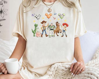 Camiseta de colores cómodos con personajes de Toy Story de Disney, camisa familiar a juego
