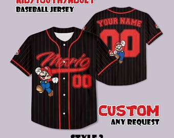 Maillot de baseball Super Mario personnalisé, cadeau de fan Nintendo