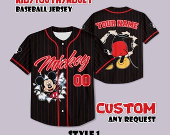 Custom Mickey Mouse Baseball Jersey: Disneyland Fan Shirt