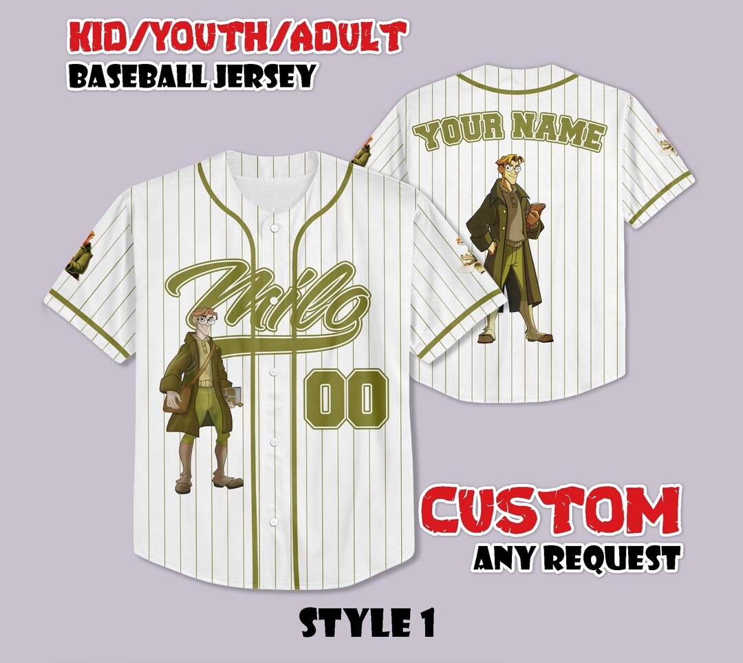 Custom Atlantis Baseball Jersey, Milo James Thatch Shirt, Personalized ...
