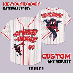 Personalisiertes SpiderVerse Baseball Jersey, Personalisiertes Superhelden-Fangeschenk