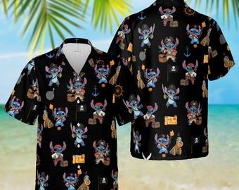 Stitch Cruise Hawaiian Shirt, Pirates Of The Caribbean Shirt