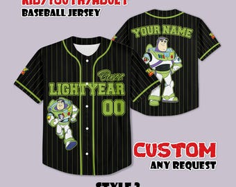 Custom Buzz Lightyear Baseball Jersey Disney Toy Story Sports Shirt Personalized Name Number Gift