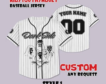 Custom Star Wars Baseball Jersey, Dark Side Pinstripes