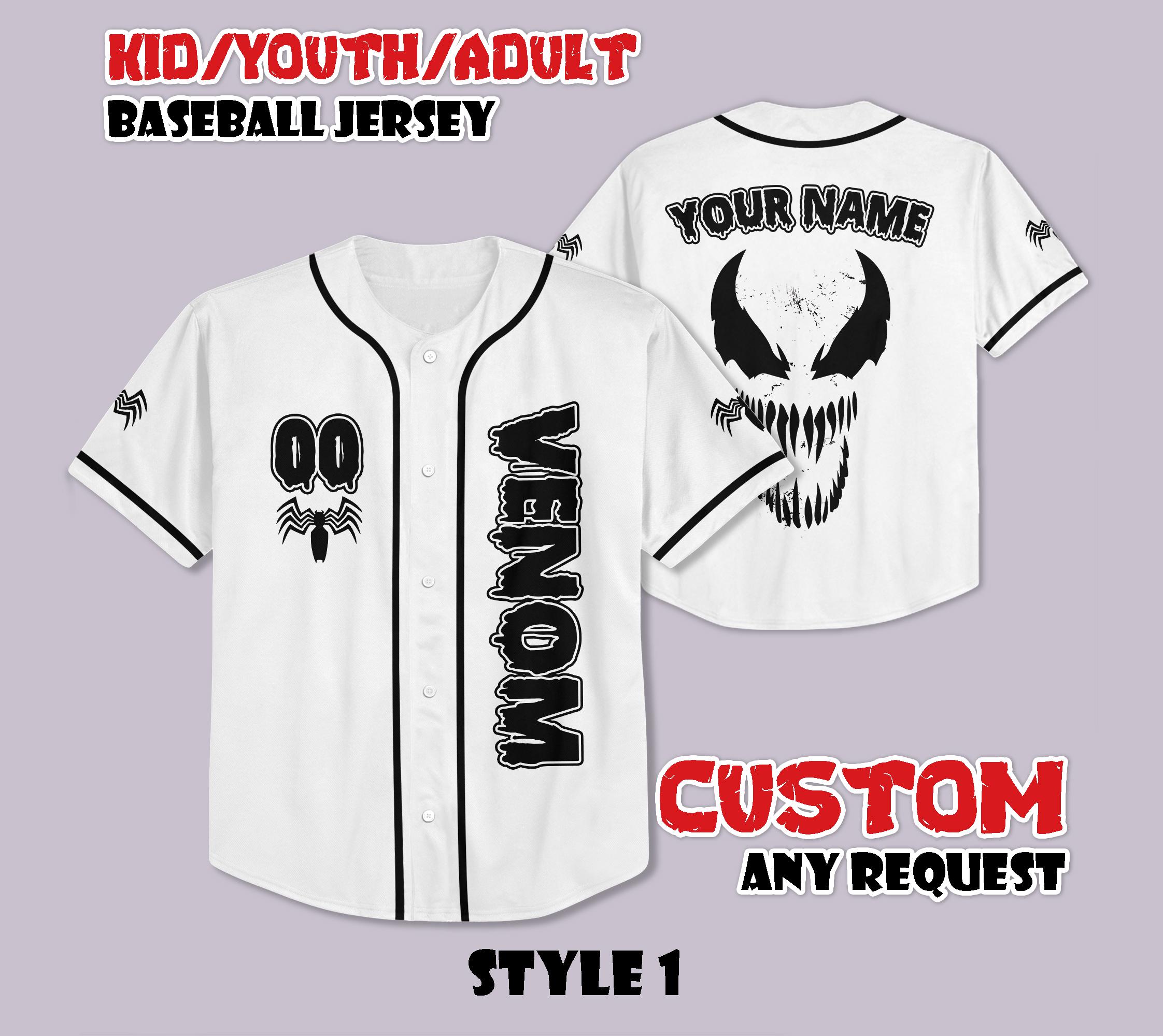 Discover Custom Vemon Baseball Jersey, Trick Or Treat Shirt, Personalized Vemon Halloween Jersey, Horror Halloween Shirt, Birthday Gifts