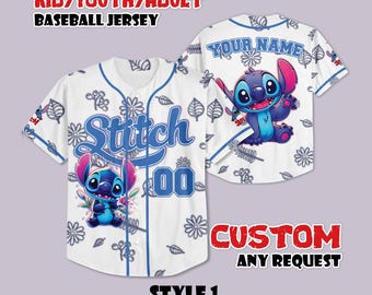Camiseta de béisbol neón con puntada personalizada, camiseta Disney personalizada