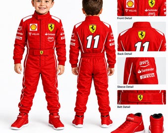Personalized Kids Formul Racing Suit,Custom Motorsport Jumpsuit,Go kart Race Wear Racing Costume