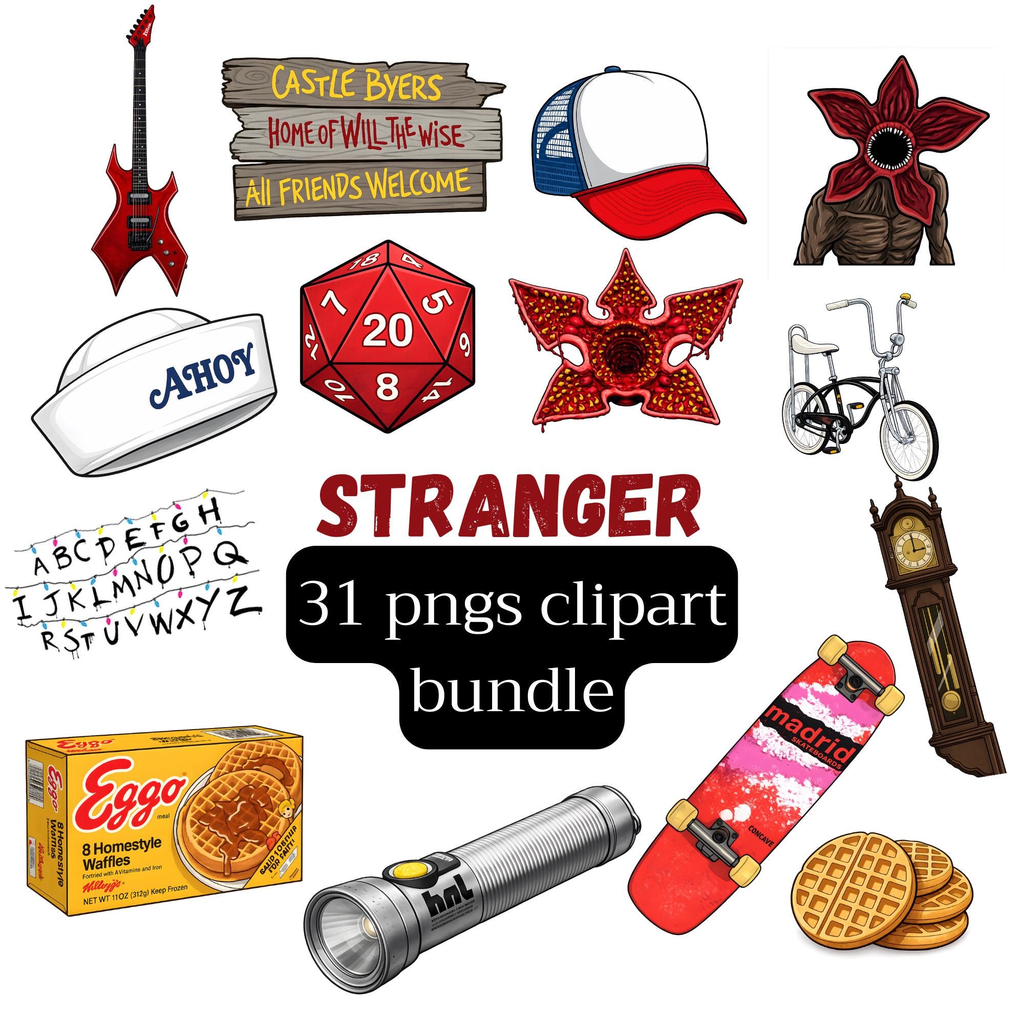 thumbnail image 2 of GT Market 200-Pack Stranger Things Stickers – Waterproof Vinyl, Halloween Decor, Skateboard 2 of 4