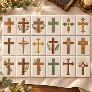 Christian Cross Embroidery Design Bundle | Faith Embroidery (Instant Download)