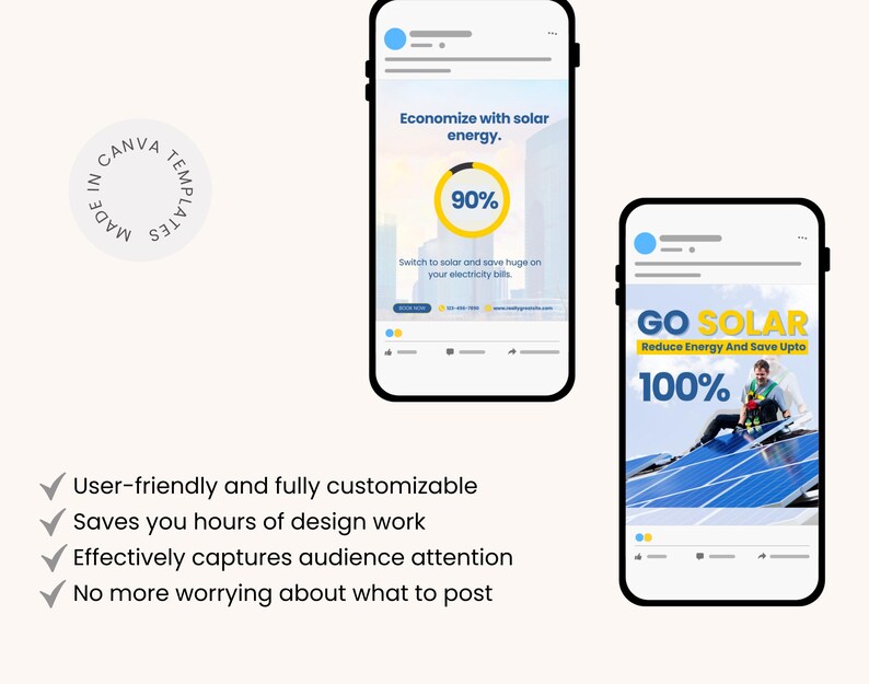 Solar Energy Instagram Templates | Canva Editable Social Media Posts ...