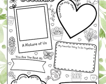 Mother’s Day “I Love My Grandma Because” Printable | Kids Fill-In Worksheet | Coloring Page & Keepsake