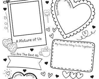 Valentine's Day BFF Coloring Page | Kids Friendship Gift (Digital Download)