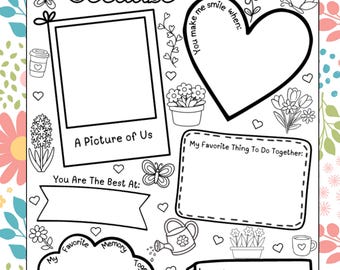 Mother's Day "I Love My Mom Because" Printable | Kids Writing Activity (Digital Download)