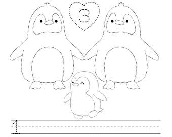 Number and Letter Tracing Worksheet | Fine Motor Skills | Valentines Day