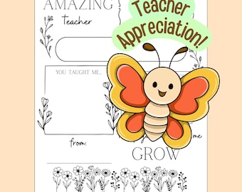 Teacher Appreciation Printable | Fill-in Activity Page (Digital Download)