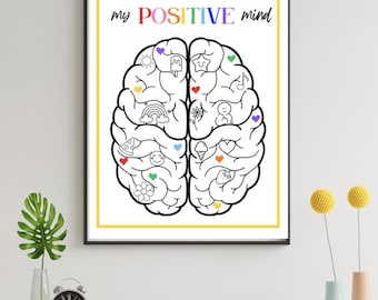 Rainbow Positive Mindset Poster: Kids Room Decor (Digital Download)