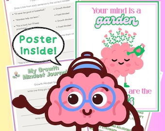 Growth Mindset Bundle - printable worksheets and poster