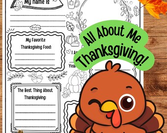 Thanksgiving All About Me Printable – Kids Activity Coloring Page (PDF)