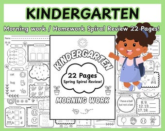 Spiraaloverzicht kleuterschool - afdrukbaar - ochtendwerk - huiswerk - thuisonderwijs - wiskunde - fonetiek - lezen - direct downloaden - ochtendspiraal