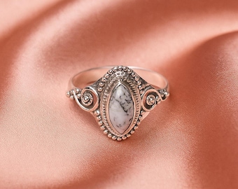 Handmade Dendritic Agate Sterling Silver Ring, Statement Jewelry