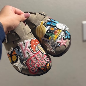 patched clogs